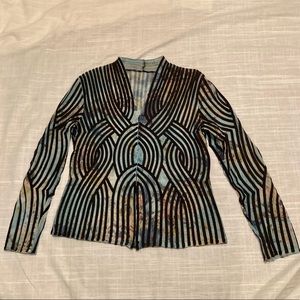 Vintage 60’s Sexy Silhouette Zip Up Top
